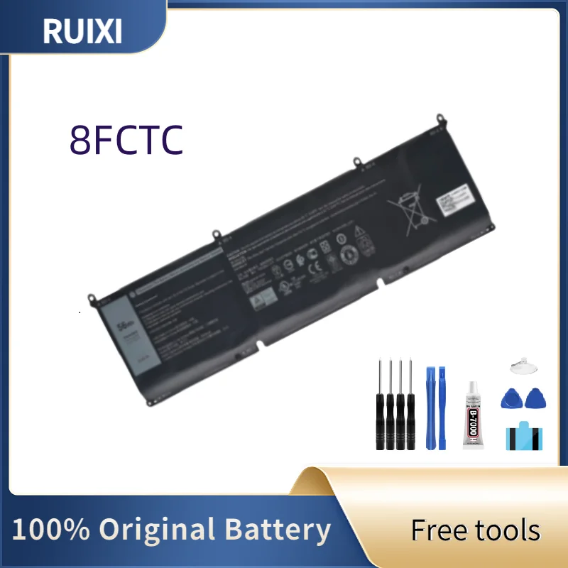 RUIXI Оригинальный Аккумулятор для ноутбука 11,4 V 56Wh 8FCTC 3ICP7/73/64 для XPS 15 9500 R1505S R1845S Precision 5550 серии G7 7500