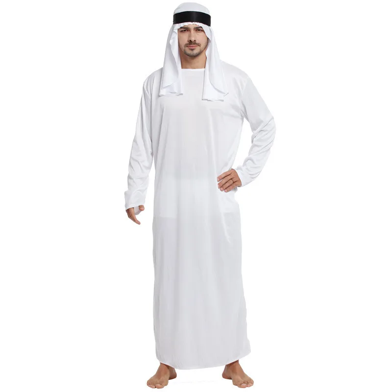 мужская одежда Арабский Халат из ОАЭ с длинными рукавами Арабский Мусульманский Халат из Ближнего Востока с круглым вырезом, Макси-Мусульманский Дубайский халат Thobe Long Abaya