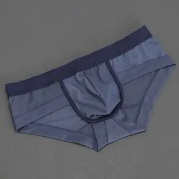 Мужские треугольные брюки, двухслойное сексуальное сетчатое нижнее белье с низкой талией, мужская тонкая сетка из антибактериального волокна