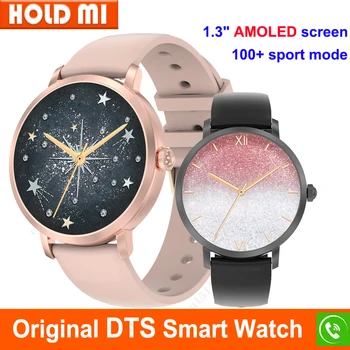 Женские смарт-часы AMOLED DTS с функцией Bluetooth для вызова телефона, спортивные часы 150, женские смарт-часы Android Ios