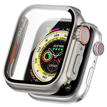 10 шт./лот, чехол для экрана Apple Watch от 8 7 6 до Ultra Style, защитная пленка для экрана + чехол 40 мм, 41 мм, 44 мм, 45 мм