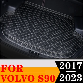Коврик для багажника автомобиля Sinjayer, водонепроницаемые ковры для багажника, накладка для багажника с высокими бортами, подходит для Volvo S90 2017 18 19 2020-2023 гг.
