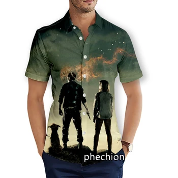 Летние мужские пляжные рубашки phechion С коротким рукавом, повседневные рубашки с 3D-принтом, модная уличная одежда, мужские топы X166