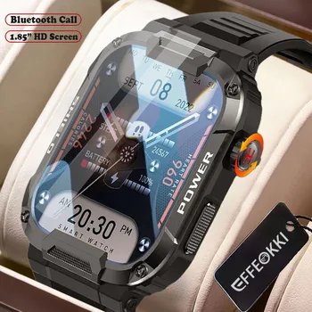 Военные прочные умные часы для мужчин для Android IOS, спортивные часы Ip68, водонепроницаемые 1,85 