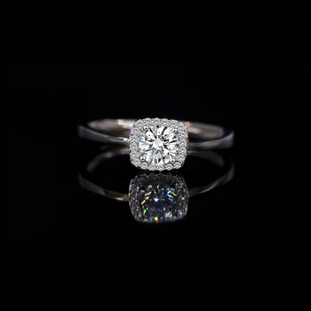 Знай Любовь, Обручальное кольцо для женщин весом 0,5 карата из белого золота 18 карат, модное кольцо с блестящим бриллиантом, Простота, Элегантные украшения для темперамента.