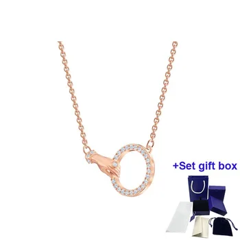 Высококачественное ожерелье S, символическое ожерелье, ручная работа, белое, с покрытием из розового золота, изысканная подарочная коробка Бесплатная доставка