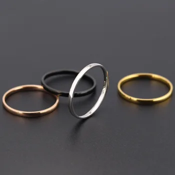 2-4 мм Классические кольца из нержавеющей стали для женщин, мужчин, простые модные Титановые кольца в стиле панк, аксессуары для свадебной вечеринки, ювелирные изделия