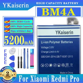 Аккумулятор YKaiserin BM4A 5200 мАч для Xiaomi Hongmi Redmi Pro BM 4A, высококачественные сменные батарейки для телефона + инструменты