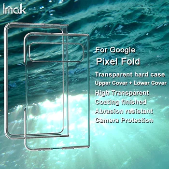 Для Google Pixel Fold Case IMAK Crystal II Pro, прозрачная жесткая задняя крышка для ПК, передняя и задняя крышка