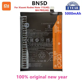 Xiao mi 100% Оригинальный Аккумулятор BN5D 5000 мАч Для Xiaomi Redmi Note 11S 11 S 4G/M4 PRO 4G Запасные Батареи Для Телефона