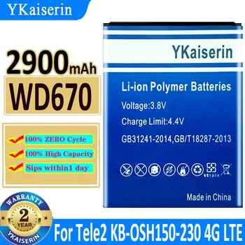 2900 мАч YKaiserin Аккумулятор WD670 Для Tele2 KB-OSH150-2300 Tele 2 OSH-150 4G LTE Карманный WiFi Роутер Высокого Качества Bateria