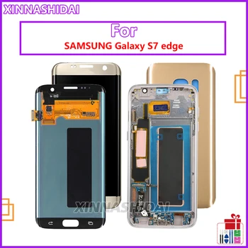 Оригинальный 5,5-дюймовый сменный ЖК-дисплей для Samsung Galaxy S7 Edge G935 G935F SM-G935FD ЖК-дисплей с сенсорным экраном и тенью от ожога