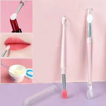 Кисточка для губ, силиконовый аппликатор для губной помады с колпачком, кисточка для губ, инструмент для макияжа, многофункциональная палочка для растушевки губ, инструмент для красоты, кисти