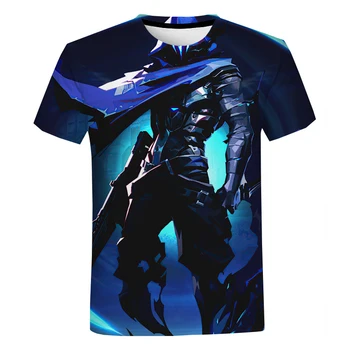 Модные летние мужские футболки Valorant Game, свободные футболки из полиэстера, Быстросохнущая дышащая одежда с 3D-принтом и коротким рукавом
