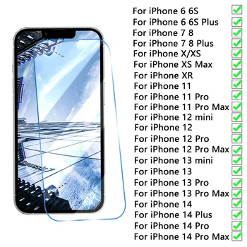 Защитное стекло 9D iPhone 14 13 12 11 Pro Max Защитная пленка для экрана iPhone 6 6S 7 8 Plus X XS Max XR mini Glass