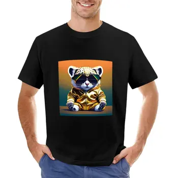 Футболка Curious Baby Jaguar, быстросохнущая футболка, одежда с аниме, черные футболки, мужские футболки в упаковке