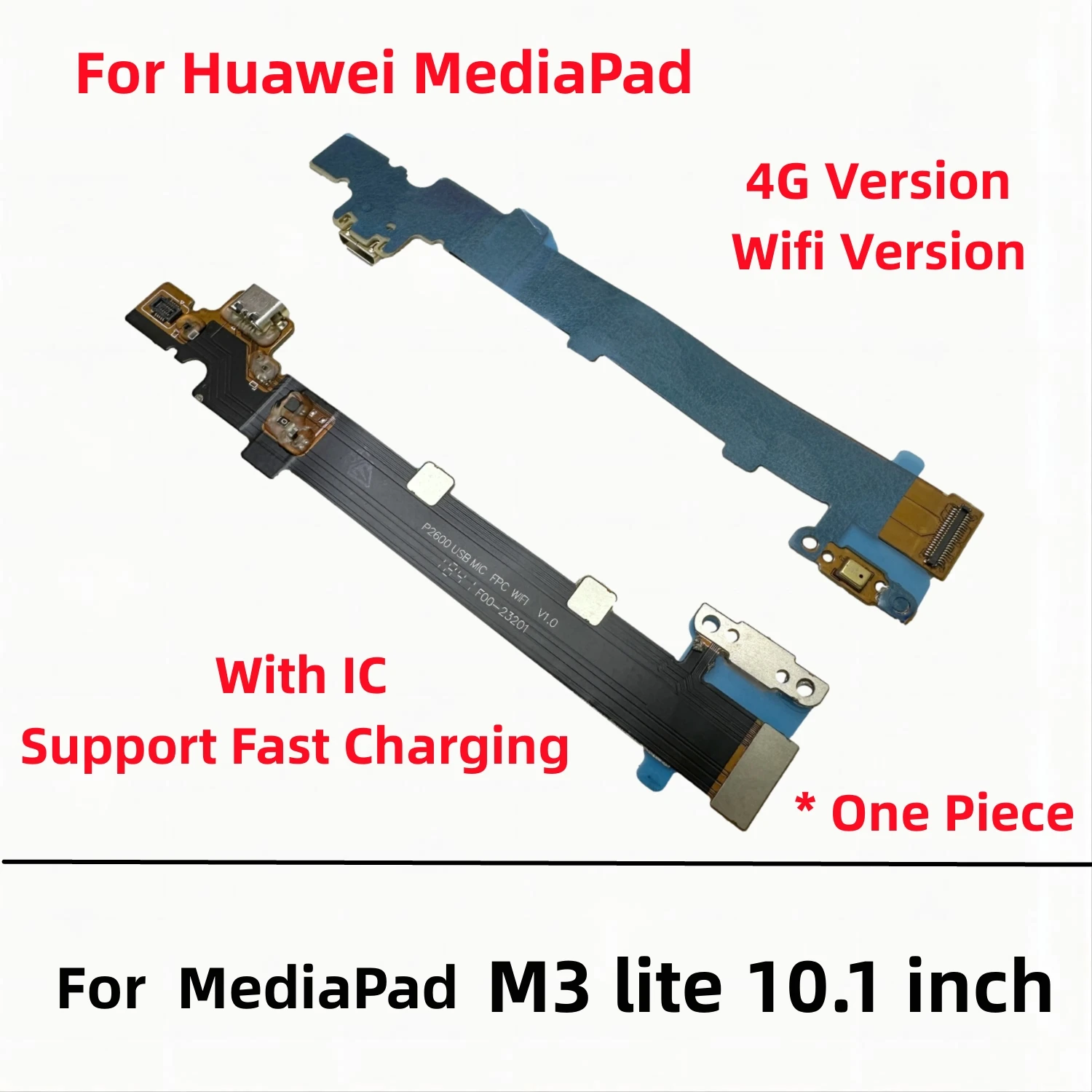 20 Шт./лот USB Зарядное Устройство Док-Станция Гибкий Кабель Соединительная Плата Зарядный Порт Запасные Части Для Huawei MediaPad M3 Lite 10,1 