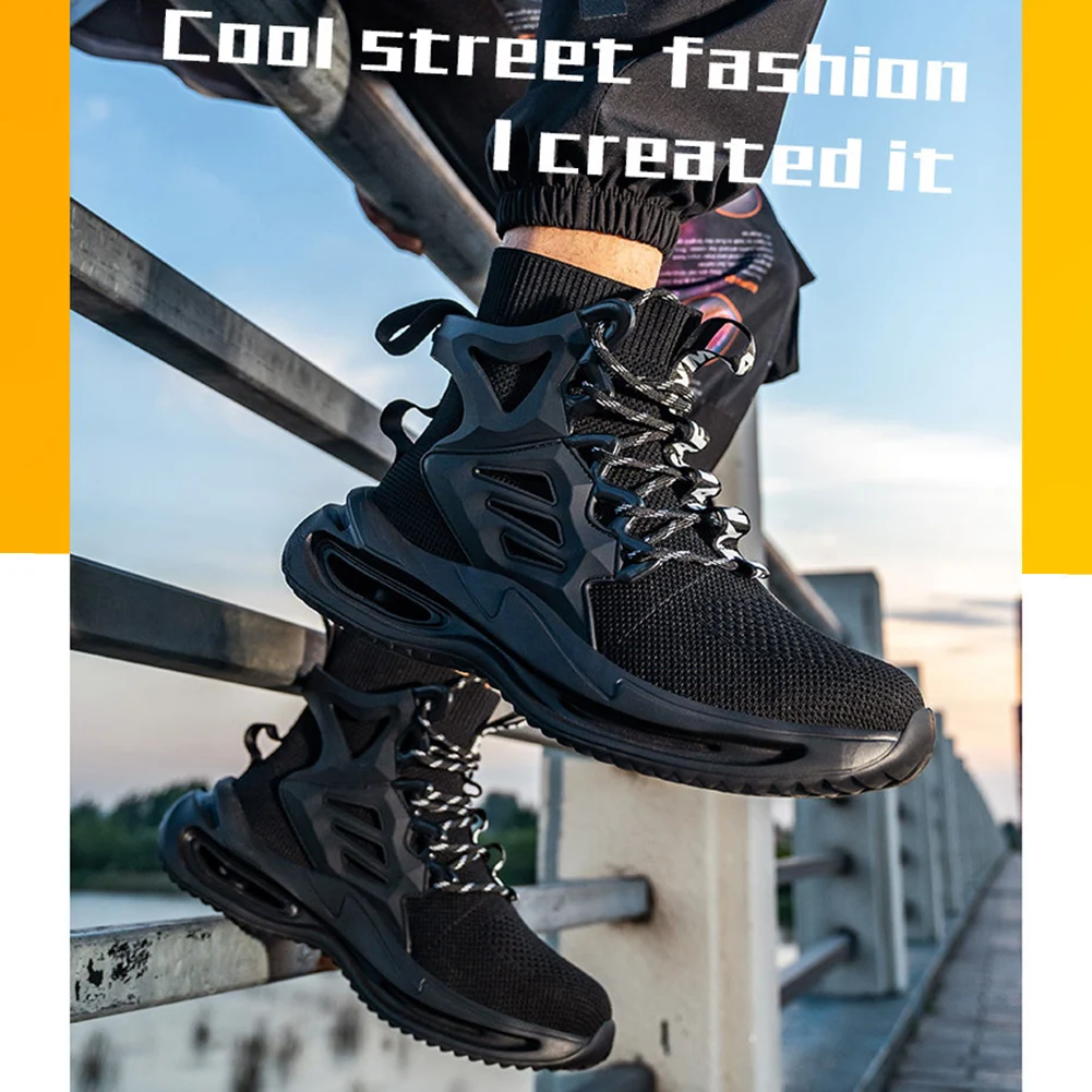 Мужские защитные ботинки на подошве из ЭВА, Легкая рабочая обувь, Дышащая противоскользящая обувь для промышленного строительства, Уличная коммунальная обувь