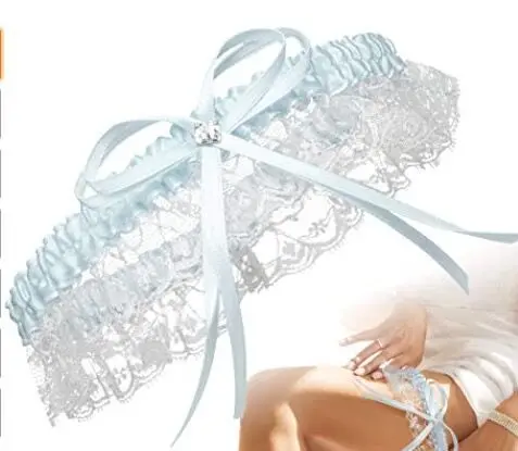 НОВАЯ мода для невесты, Сексуальная Кружевная Свадебная подвязка с синим бантом, Свадебная Белая Эластичная Подвязка на бедрах Для женщин, Свадебные Аксессуары