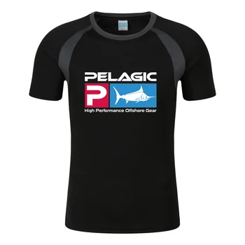 2023 Новый логотип Pelagic Fishing Спортивные майки для тренажерного зала, футболка для бега, мужская восьмицветная дышащая спортивная одежда с короткими рукавами