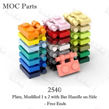 10 шт. Пластина для деталей MOC 2540 1x2 с перекладиной на боковых концах, строительные блоки, аксессуары 