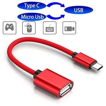 2 Типа Micro USB OTG Кабель Type C К USB Адаптеру OTG Зарядка Type-C Micro Зарядное Устройство Кабель Для Передачи Данных Конвертер для Xiaomi Samsung Huawei