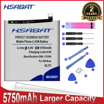 HSABAT 0 Цикл 5750 мАч BL273 Батарея для LENOVO K6 Note K6 Note Dual SIM K53a48 Замена Аккумулятора Мобильного Телефона