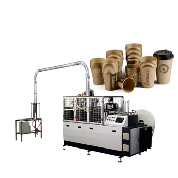 Продается полностью автоматическая машина для изготовления бумажных стаканчиков с ручками для горячих напитков, высокоскоростная машина для производства бумажных изделий из кофейных чайных чашек