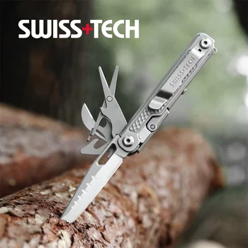 Складной нож SWISS TECH 11 в 1, Мультинож, открытый карманный Мини портативный нож, мультитул, нож