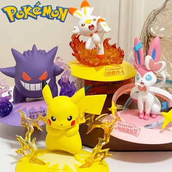 Держатель мобильного телефона Pokemon Пикачу Генгар Скорбунни Сильвеон Модель Аниме Украшение детской коллекции игрушек Подарок на день рождения