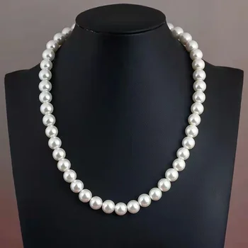 2023 Модное ожерелье из искусственного жемчуга 8 мм для женщин, легкая роскошная цепочка на шею в стиле ретро, аксессуары Y2K, колье, подарок для друзей
