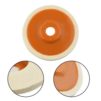 4-дюймовый шерстяной полировальный круг, войлочный круг с желтым / белым покрытием, шерстяной круг для деталей электроинструментов из нержавеющей меди и алюминия