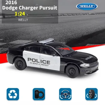 1/24 Dodge 2016 Charger полицейская машина игрушечная модель Статический сплав Литая под давлением имитационная масштабная модель автомобиля Игрушки Подарки для мальчиков Коллекция сувениров