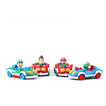 4 шт./компл. Игрушки-модели автомобилей Super Mario, аниме Луиджи Йоши, гоночная машина Donkey Kong, куклы для детей, развивающие игрушки