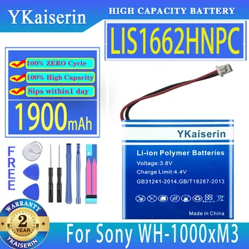 YKaiserin Аккумулятор емкостью 1900 мАч LIS1662HNPC (SP 624038) (WH-1000xM3) для Sony WH-XB900N WH-XB910 WH-1000xM3 WH-1000MX4 WH-XB900