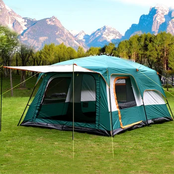Для 5-8 человек Супер-большие роскошные двухкомнатные номера с одной гостиной, семейный кемпинг на открытом воздухе, водонепроницаемая палатка, палатка для мероприятий