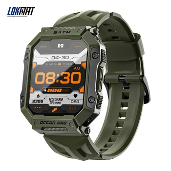 Спортивные смарт-часы LOKMAT Ocean Pro Водонепроницаемые смарт-часы с полным сенсорным экраном, фитнес-трекер, пульсометр.