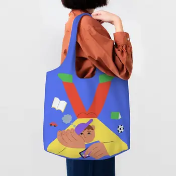 Многоразовая сумка для покупок от скуки, женская холщовая сумка через плечо, прочная уличная роспись, сумки для покупок Eldridge Grocery, сумки для покупок, сумки