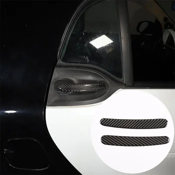 Для Mercedes-Benz Smart 2016-2021 Наклейки с отделкой внешней дверной ручки из мягкого углеродного волокна Автомобильные аксессуары