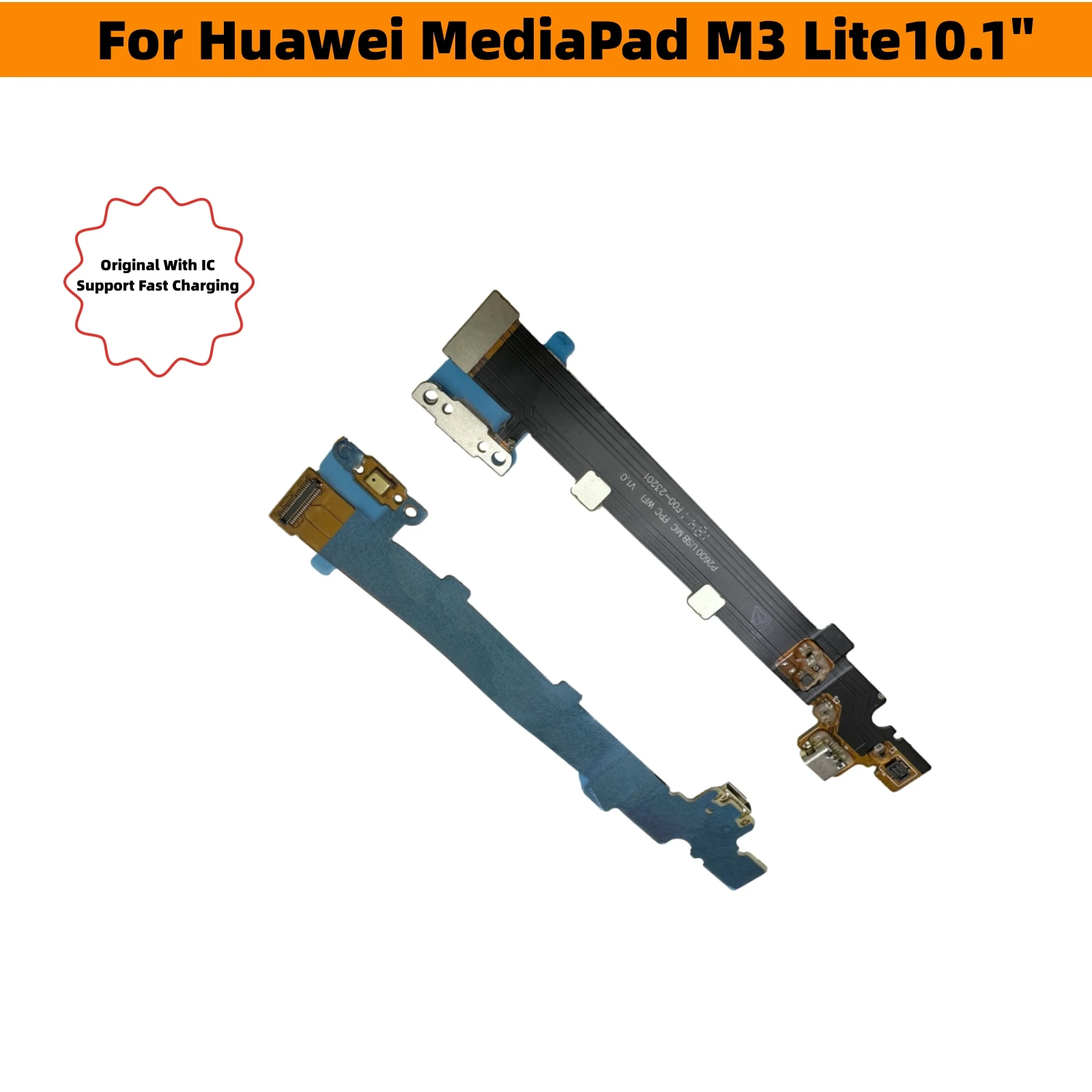 20 Шт./лот USB Зарядное Устройство Док-Станция Гибкий Кабель Соединительная Плата Зарядный Порт Запасные Части Для Huawei MediaPad M3 Lite 10,1 