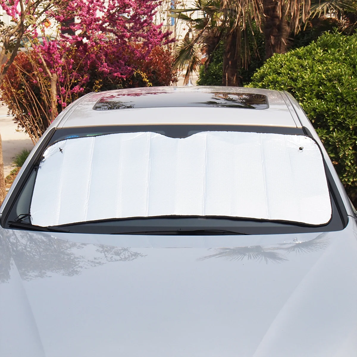 WINOMO Car Auto Складной козырек на лобовое стекло, солнцезащитный козырек, Теплоотражающий солнцезащитный козырек (серебристый)