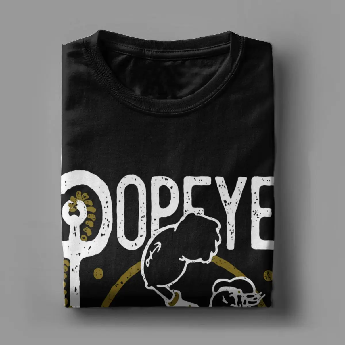 Мужская винтажная футболка с изображением моряка Popeyes, мультяшная одежда из 100% хлопка, забавная футболка с коротким рукавом и круглым вырезом, футболки больших размеров
