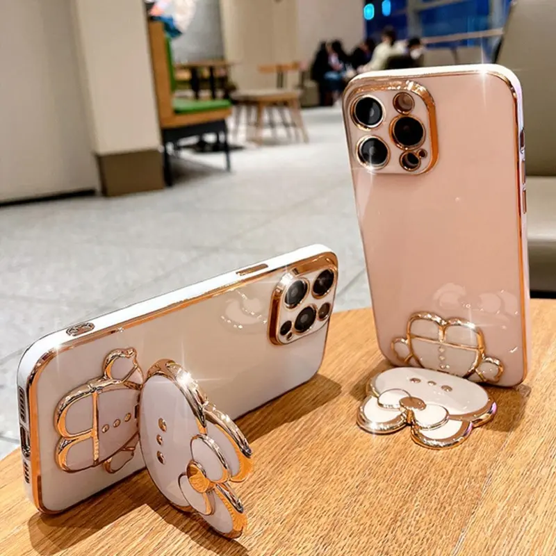 Чехол для телефона с зеркальцем для макияжа для Xiaomi Redmi Note 8 Pro с мультяшным кроликом, складной кронштейн для защиты телефона, чехол для телефона