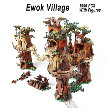 В наличии The Ewok Village 1990 шт. Строительные блоки Star, кирпичи, 10236 развивающих игрушек-моделей, подарки на День рождения и Рождество для детей