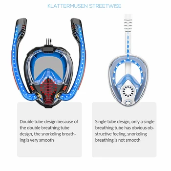 Полнолицевая маска для подводного плавания с маской для подводного плавания, Респиратор для плавания, очки для взрослых