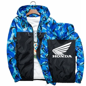Мотоцикл для HONDA С принтом, Мода 2023, Новая мужская куртка, камуфляжная ветровка на молнии, Классическая приталенная толстовка, пальто
