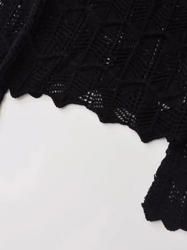 2023 bazaleas store traf Черный женский пуловер, трикотажный свитер, официальная женская одежда
