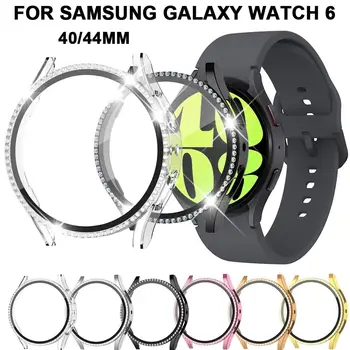Новый защитный чехол для Samsung Galaxy Watch 6 40 мм 44 мм защитная крышка, алмазный бампер, протектор экрана из закаленного стекла