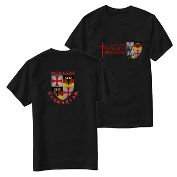 Футболка Templarius Crusader с гербом Германии Knights Templar из 100% хлопка С Круглым вырезом и коротким рукавом, Повседневная Мужская футболка, Размер S-3XL