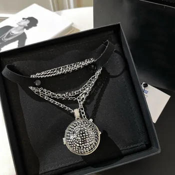 Винтажные ожерелья с бриллиантами популярного бренда, роскошные ювелирные изделия для женщин, дизайнерская подвеска, сферическое зеркальное ожерелье для вечеринок для прекрасных леди